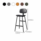 Modern Simple Hideskin Gray Saddle Seat Low Back Bar Stools #size