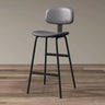 Grey Black Counter Stool(26"H) Modern Simple Hideskin Gray Saddle Seat Low Back Bar Stools Image - 19