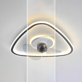 Modern Simple Linear Triangle Ceiling Fan with LED Light Image - 10