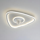 Modern Simple Linear Triangle Ceiling Fan with LED Light Image - 11
