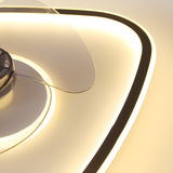 Modern Simple Linear Triangle Ceiling Fan with LED Light Image - 16