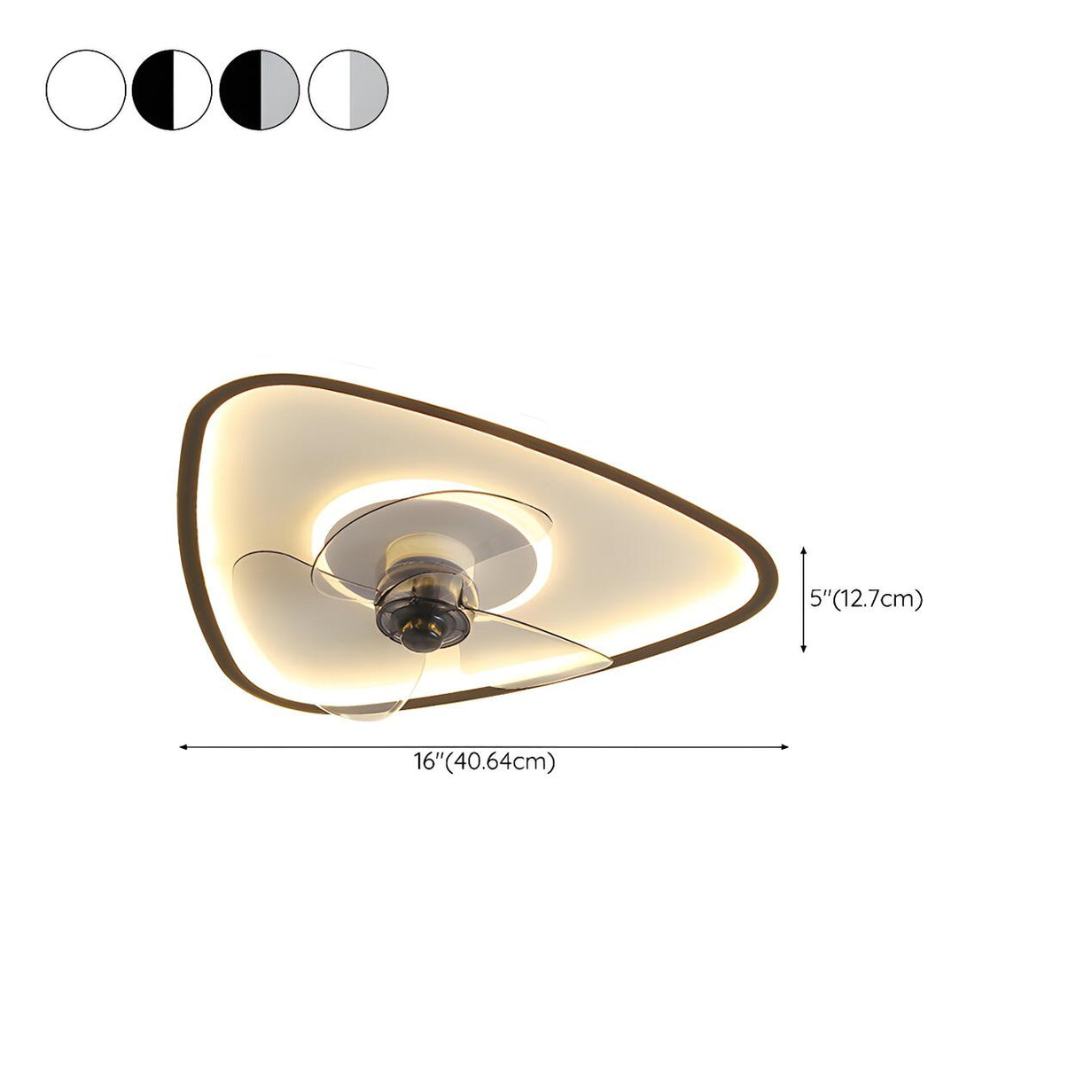 Modern Simple Linear Triangle Ceiling Fan with LED Light 