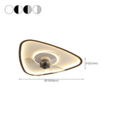 Modern Simple Linear Triangle Ceiling Fan with LED Light Image - 20