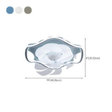 Modern Simple Remote Flush Ceiling Fan with LED Light #size