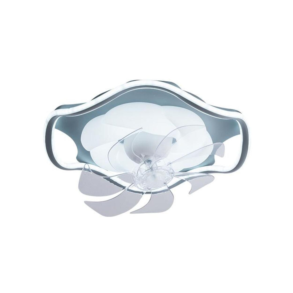 Modern Simple Remote Flush Ceiling Fan with LED Light Image - 5