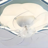 Modern Simple Remote Flush Ceiling Fan with LED Light Image - 8