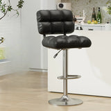 Modern Simple Rotating Height Adjustable Green Bar Stools Image - 7