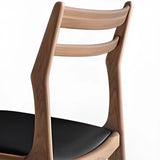 Modern Simple Walnut Natural Wood Legs Side Dining Chair Image - 11