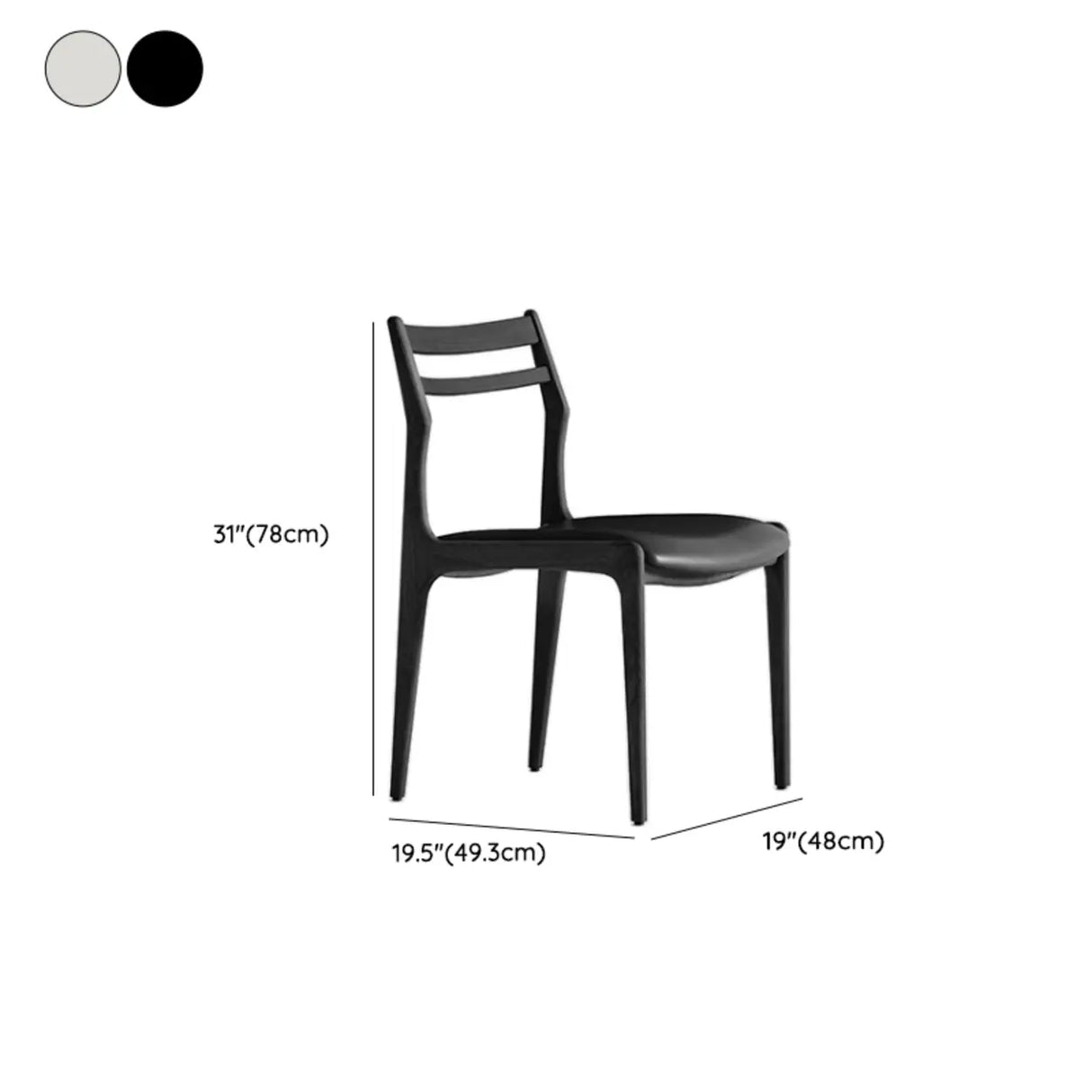 Modern Simple Walnut Natural Wood Legs Side Dining Chair 