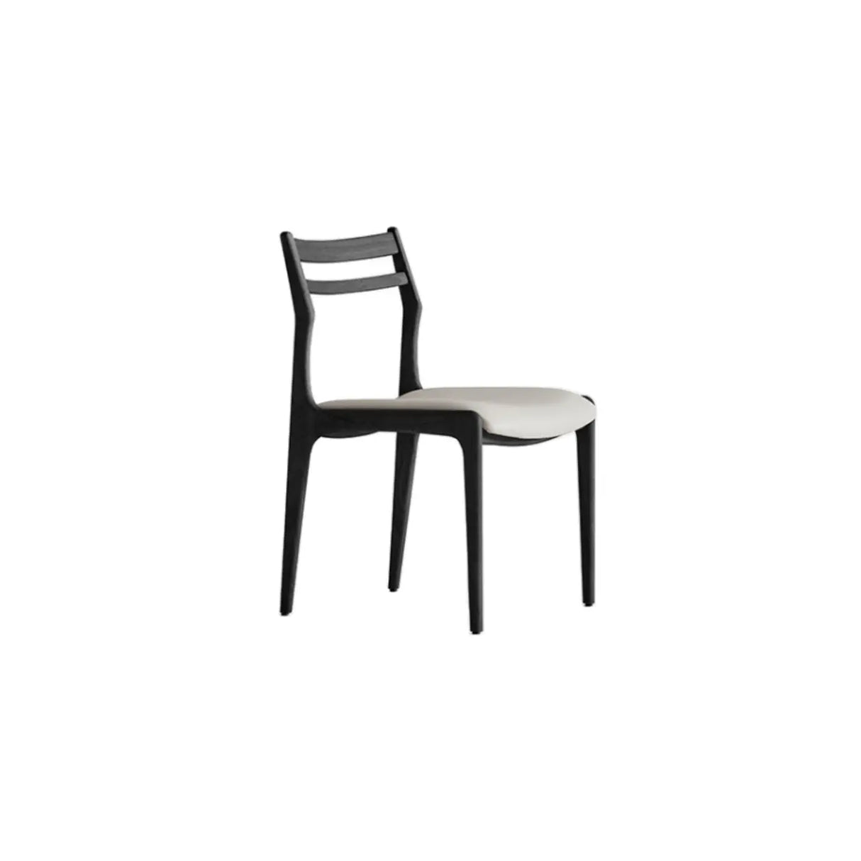 Modern Simple Walnut Natural Wood Legs Side Dining Chair Image - 5