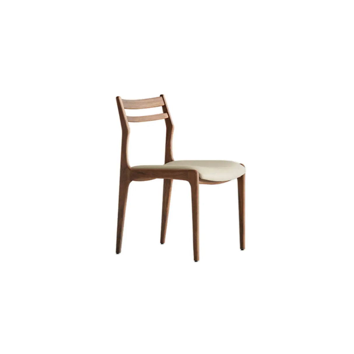 Modern Simple Walnut Natural Wood Legs Side Dining Chair Image - 7
