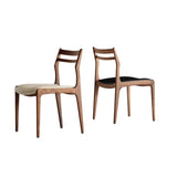 Modern Simple Walnut Natural Wood Legs Side Dining Chair Image - 9