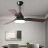 Modern Simple Wood 3 Blade LED Ceiling Fan with Light Image - 3