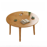 Modern Simplistic Black Round Wood Dining Table Extendable Image - 2