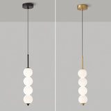 Modern Sleek Multi Globe Glass Bedroom Pendant Light Image - 14