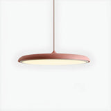 Modern Sleek Round Disc LED Dining Room Pendant Light Image - 18