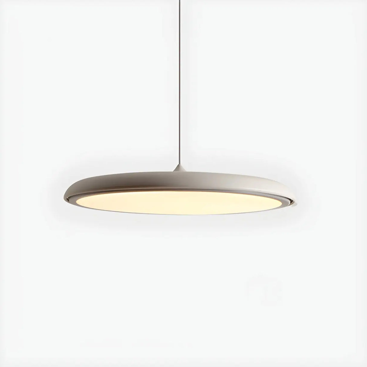 Modern Sleek Round Disc LED Dining Room Pendant Light Image - 9
