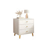 Modern Sleek Wood White Two-Drawer Storage Nightstand Image - 2