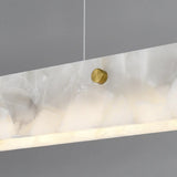 Modern Slim Alabaster Kitchen Island Linear Pendant Light Image - 4