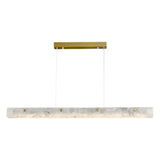 Modern Slim Alabaster Kitchen Island Linear Pendant Light Image - 6