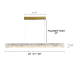 Modern Slim Alabaster Kitchen Island Linear Pendant Light #size
