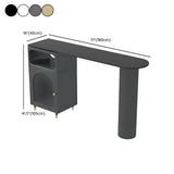 Modern Slim Bar Table with Storage and Rounded Edge Image - 17