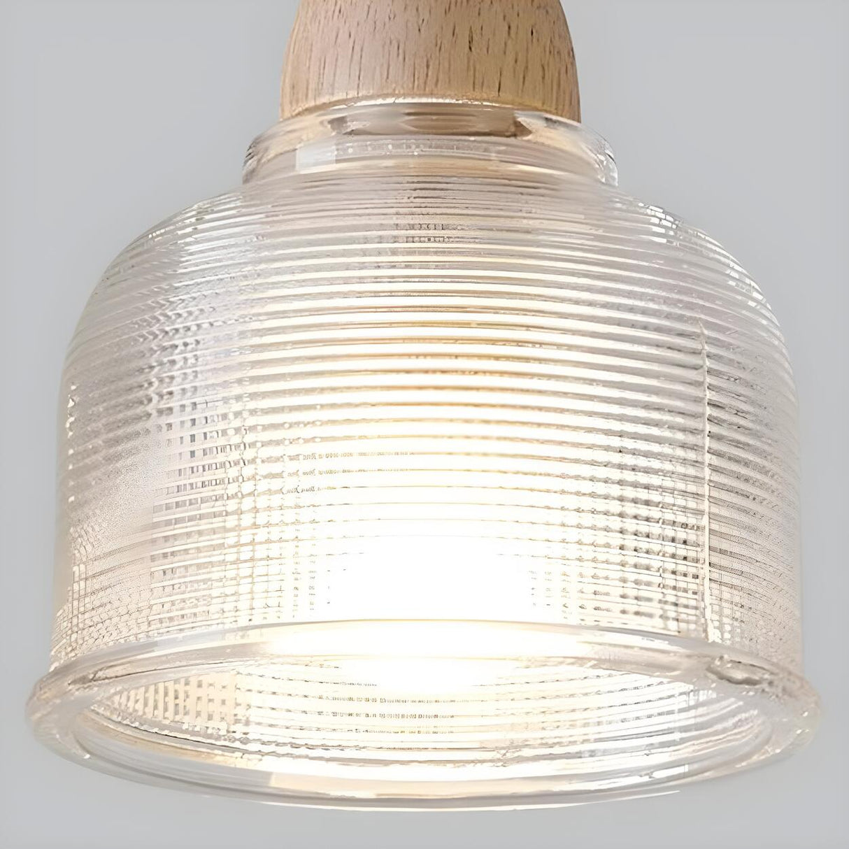 Modern Slim Floral Round Clear Glass Pendant Light  Image - 10