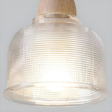 Modern Slim Floral Round Clear Glass Pendant Light  Image - 10