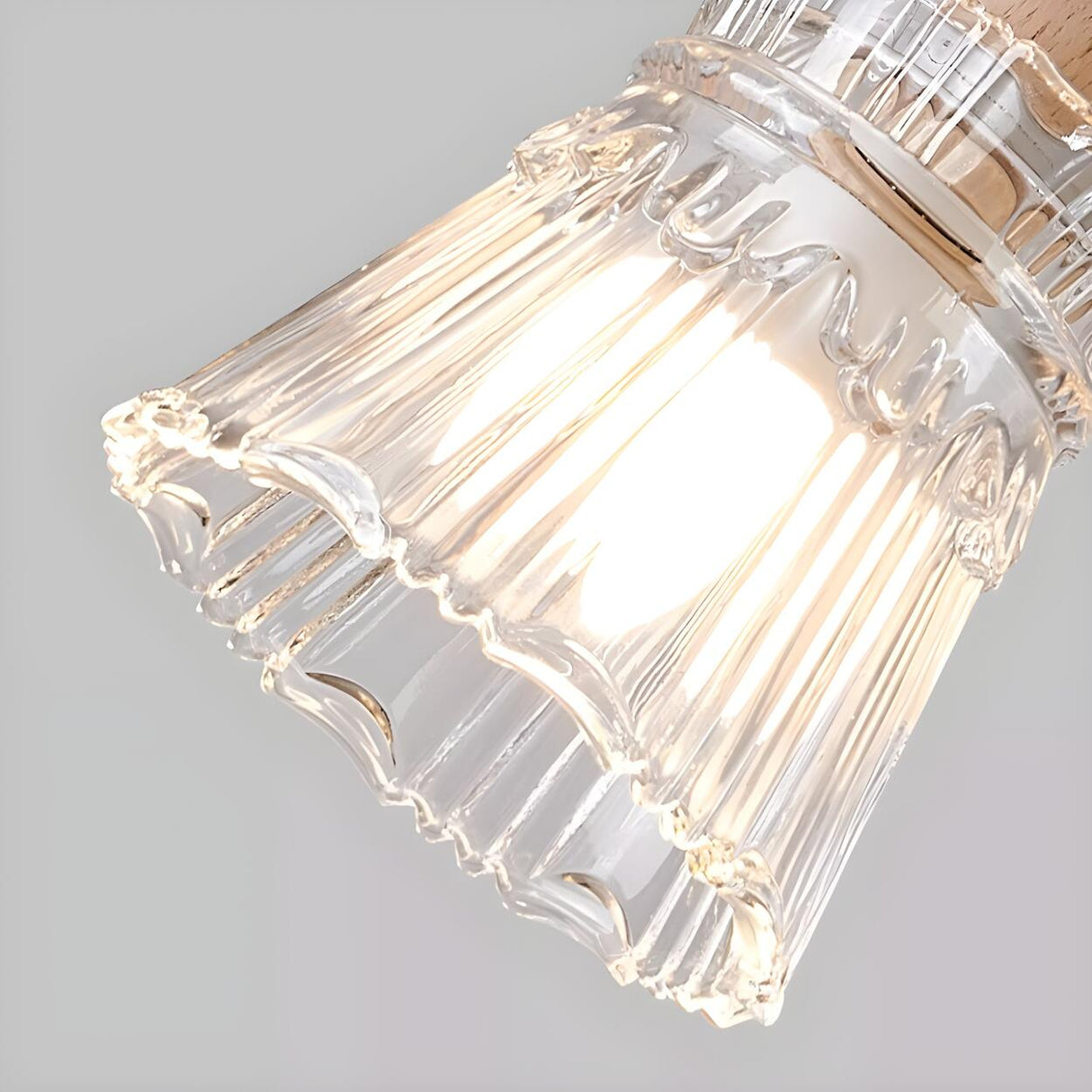 Modern Slim Floral Round Clear Glass Pendant Light  Image - 11
