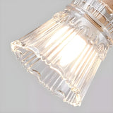 Modern Slim Floral Round Clear Glass Pendant Light  Image - 11