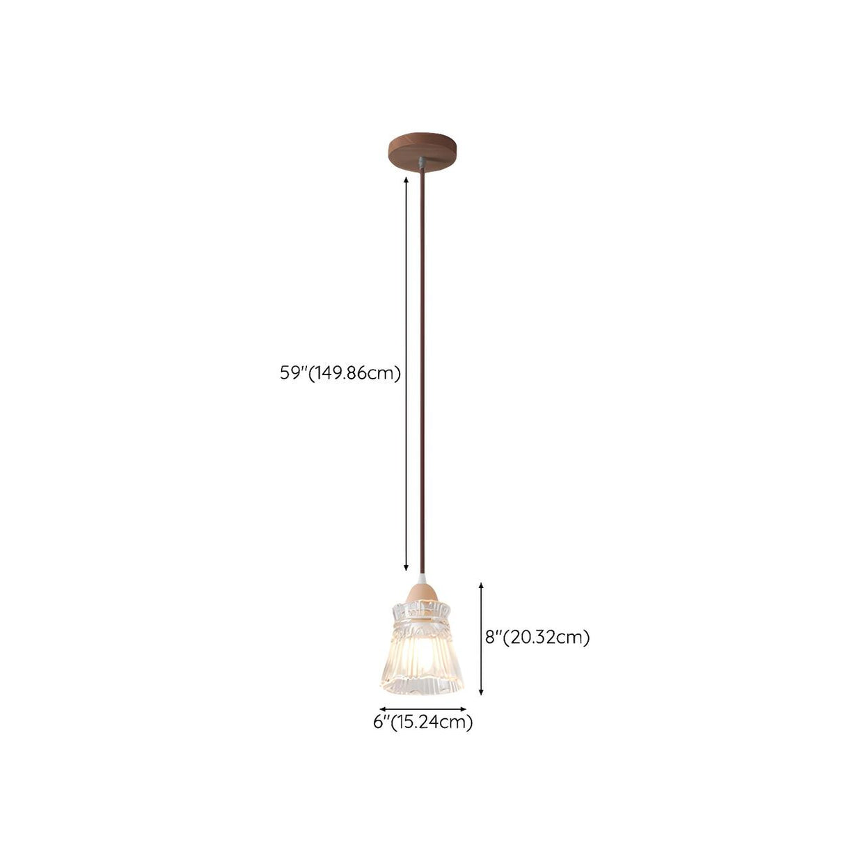 Modern Slim Floral Round Clear Glass Pendant Light  