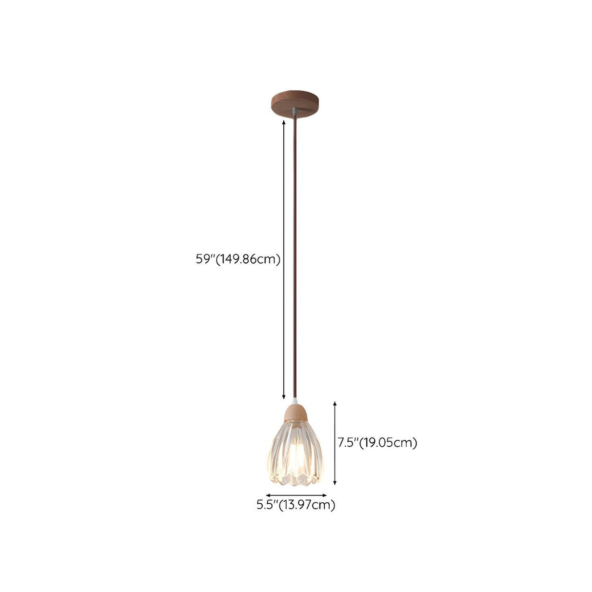 Modern Slim Floral Round Clear Glass Pendant Light  Image - 15