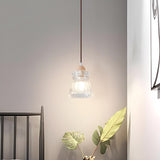 Modern Slim Floral Round Clear Glass Pendant Light  Image - 4