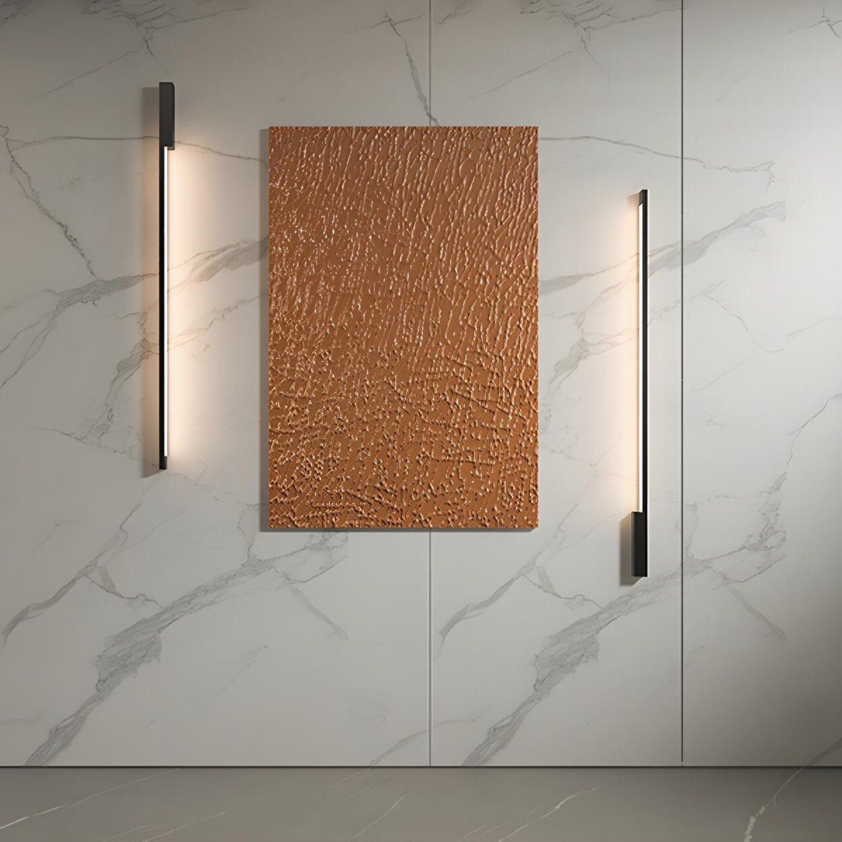 Modern Slim Linear Black LED Vanity Wall Light Image - 1