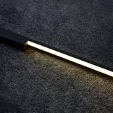 Modern Slim Linear Black LED Vanity Wall Light Image - 8