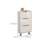Modern Slim White Wooden Entryway Shoe Storage Cabinet #size