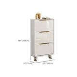 Modern Slim White Wooden Entryway Shoe Storage Cabinet #size
