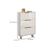 Modern Slim White Wooden Entryway Shoe Storage Cabinet Image - 24