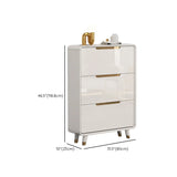 Modern Slim White Wooden Entryway Shoe Storage Cabinet Image - 33