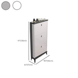 Modern Slim Wood Shoe Cabinet Hallway Gray 3-Tier Storage #size