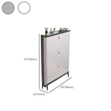 Modern Slim Wood Shoe Cabinet Hallway Gray 3-Tier Storage Image - 35