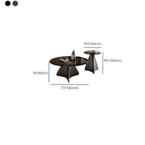 Modern Small Round Polished Stone Stain-Resist Coffee Table Image - 12