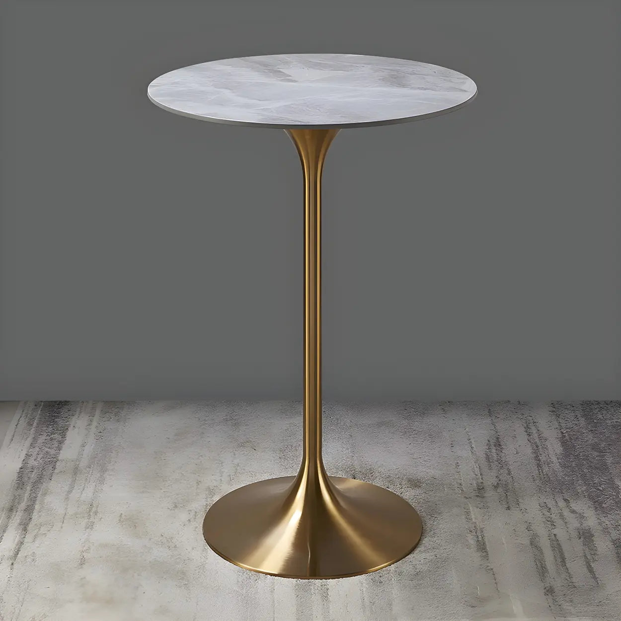 Modern Small Round Scratch Resistant Gold Base Bar Table Image - 3