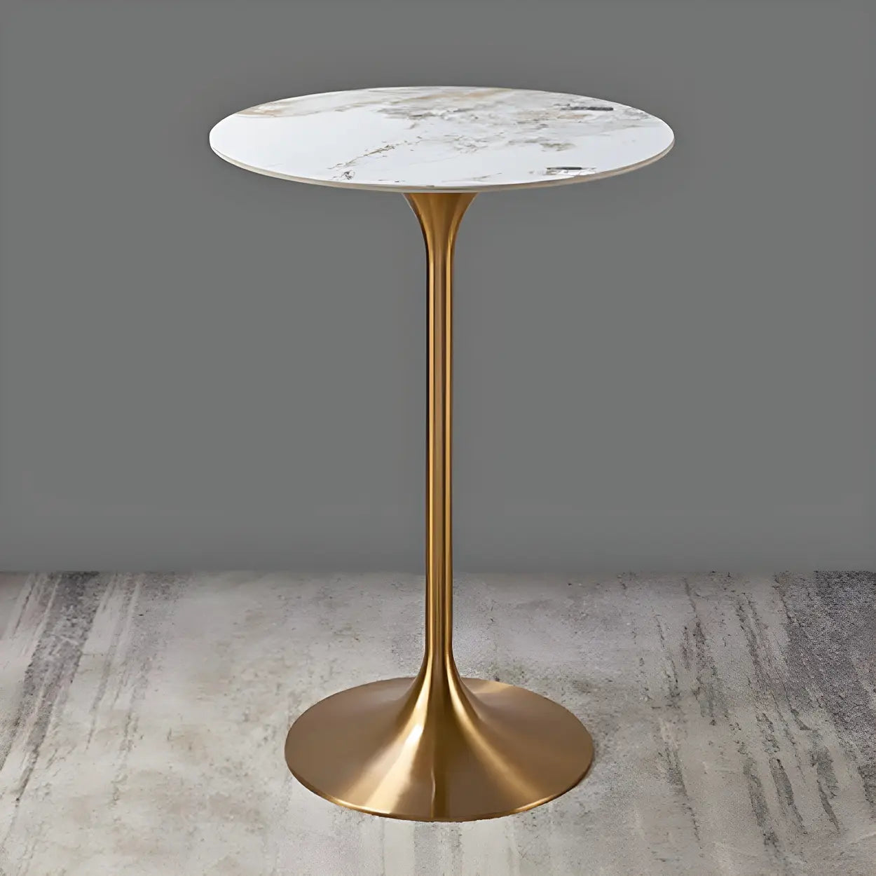 Modern Small Round Scratch Resistant Gold Base Bar Table Image - 4