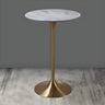 23.6"L x 23.6"W x 41.3"H Grey Table Only Round Modern Small Round Scratch Resistant Gold Base Bar Table Image - 7