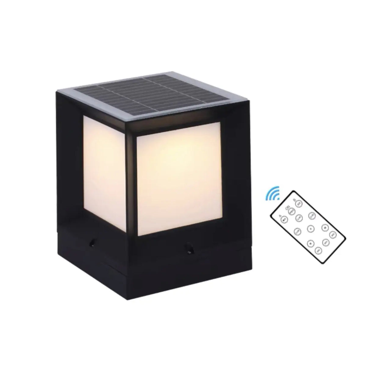 Modern Solar Square Metal Outdoor Pathway Post Light Image - 7