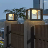 Modern Solar Square Outdoor Pillar Lamp 3-Light Color Image - 3