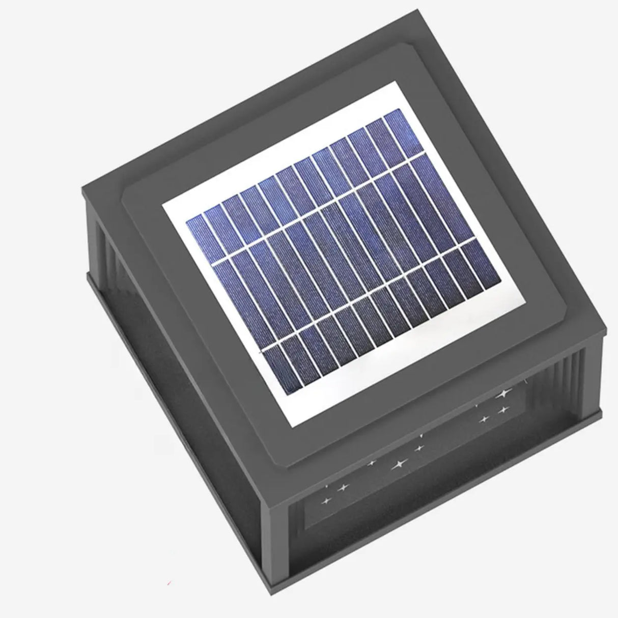 Modern Solar Square Outdoor Pillar Lamp 3-Light Color Image - 4
