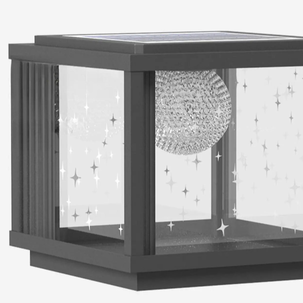 Modern Solar Square Outdoor Pillar Lamp 3-Light Color Image - 5