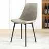 Modern Solid Back PU Leather Upholstered Dining Chairs Image - 22